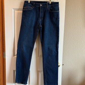 Men's Dark Blue Straight Leg Jeans